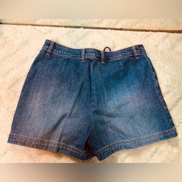 Ruff Hewn 12 Jean Shorts tie waist blue pockets - Picture 3 of 12